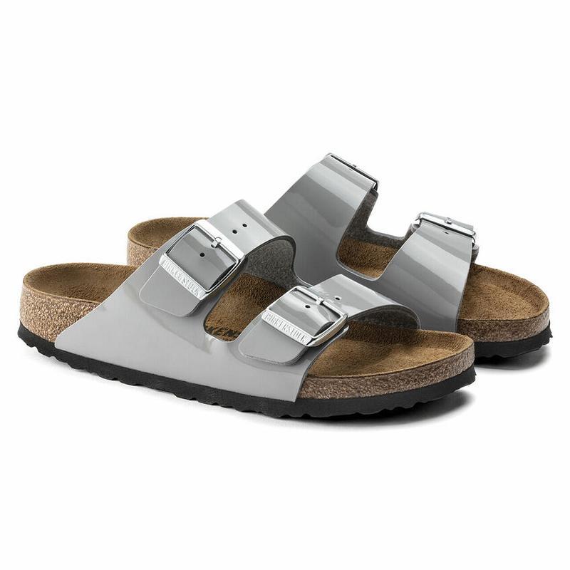 Birkenstock Lak Birko Flor Arizona Dame Sølv | DK 56OKI